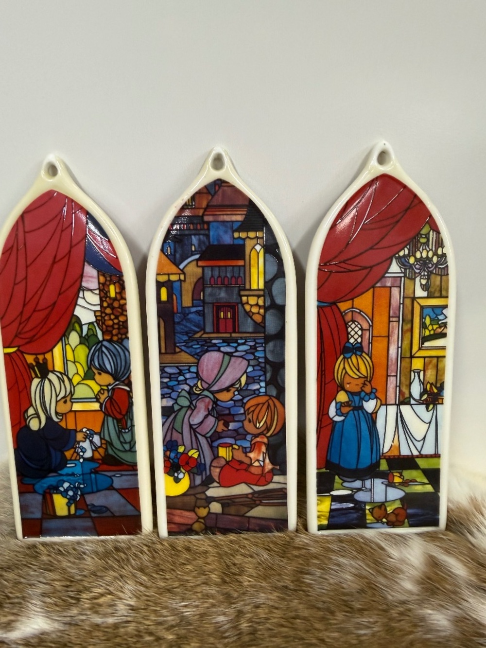 Precious Moments Stained Glass Look Wall Hanging, Set of 3- EJ540